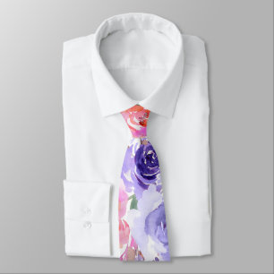 PixDezines Lila Sommer Rose Neck Tie Krawatte