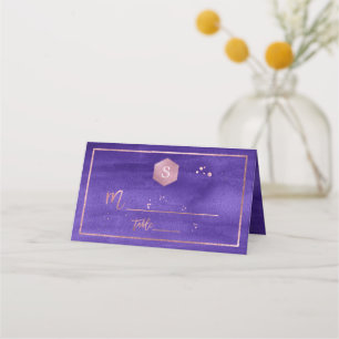 PixDezines Lila Violett Wasserfarbe Bat Mitzvah Platzkarte