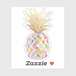 PixDezines Lilac Lila Aloha Ananas Imitate Gold Aufkleber