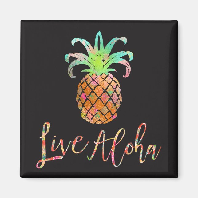 PixDezines Live Aloha Ananas/DIY Hintergrund Magnet (Vorne)