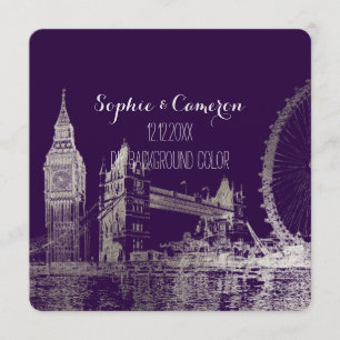 PixDezines London/Imitats Silver Foil/DIY Hintergr Einladung