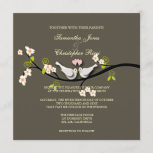 PixDezines Love Birds/White Doves Einladung