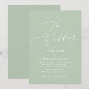PixDezines Luxe Calligraphy DIY Colors Celadon Einladung