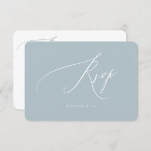 PixDezines Luxe Calligraphy Dusty Blue Response RSVP Karte