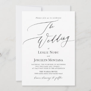 PixDezines Luxe Calligraphy Minimalistisch Wedding Einladung
