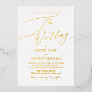 PixDezines Luxe Calligraphy Minimalistische DIY-Fa Folieneinladung