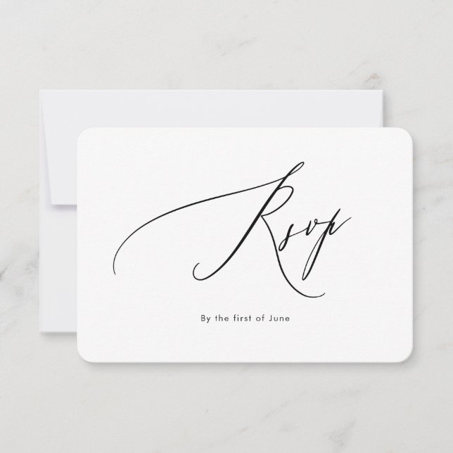 PixDezines Luxe Calligraphy Response Card RSVP Karte (Vorderseite)
