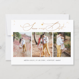 PixDezines Luxe Kalligrafie Faux-Gold-Herz Save The Date