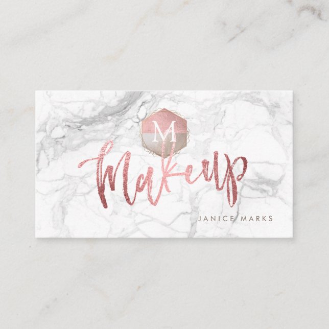 PIXDEZINES MAKE-UP ARTIST MARBLE | IMITATE ROSE GO VISITENKARTE (Vorderseite)