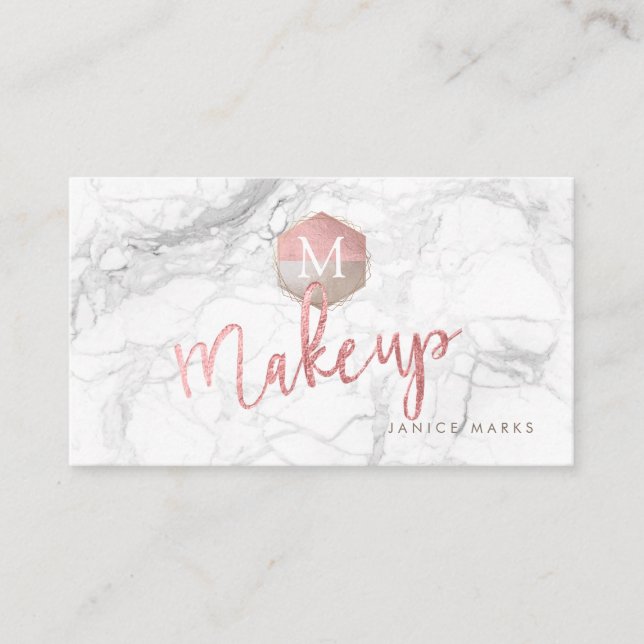 PIXDEZINES MAKE-UP ARTIST MARBLE IMITATS ROSE GOLD VISITENKARTE (Vorderseite)