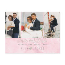 PixDezines Marble+Blush Pink Save the Date