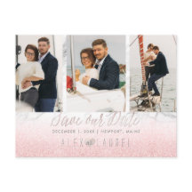 PixDezines Marble+Blush Pink Save the Date