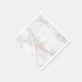 PixDezines Marble+Honeycomb, Blush Pink Mitzvah Serviette