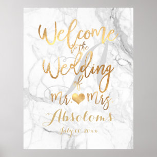PixDezines Marble/Imitate Gold/Empfang Poster