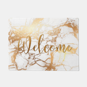 PixDezines MARBLE IMITATE GOLD VEINS, WILLKOMMEN Fußmatte