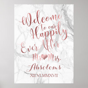 PixDezines Marble/Imitate Rose Gold/Empfang Poster