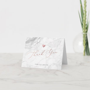 PixDezines Marble+Imitate Rose Gold Hochzeit Viele Dankeskarte
