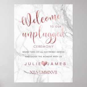 PixDezines Marble/Imitate Rose Gold/#UNPLUGGED Poster