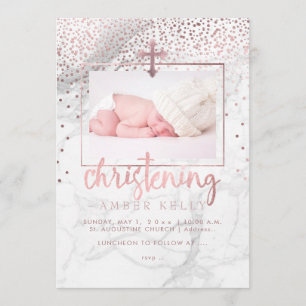 PixDezines Marble+Imitats Rose Gold Punkte/Christe Einladung