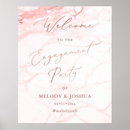 PixDezines Marble Rose Gold Begrüßung Verlobung Poster