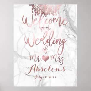 PixDezines Marble/Rose Gold Kronier/Empfang Poster