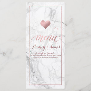 PixDezines Marble/Shine Menü/Imitate Rose Gold Menükarte
