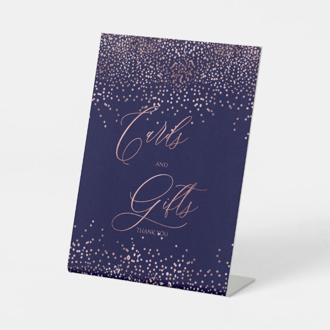 PixDezines Marine+Rose Gold Cards+Geschenke Sockelschild (Vorderseite)