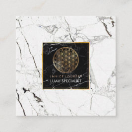 PixDezines-Marmor/Blume des Lebens/Imitate Gold Quadratische Visitenkarte