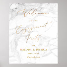 PixDezines Marmor+Faux Gold Willkommens-Verlobungs