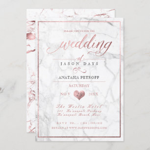 PixDezines Marmor/Imitat Rose Gold/Hochzeit Einladung