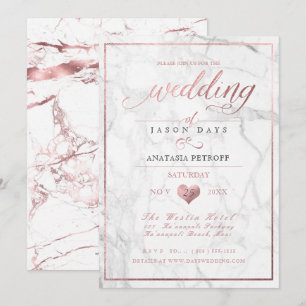 PixDezines Marmor/Imitate Rose Gold/Hochzeit Einladung