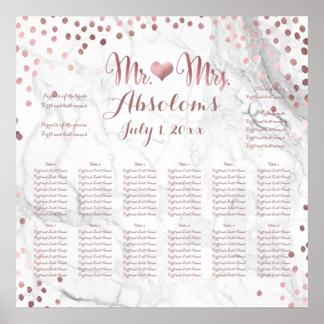 PixDezines Marmor/Imitate Rose Gold Speck/Sitzplät Poster (Vorne)