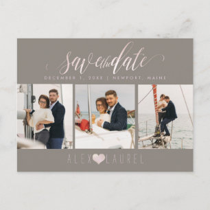 PixDezines Marmor, Save the Date rot Postkarte
