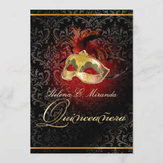 PixDezines MASQUERADE BALL/ROSSI DAMASK/DIY Einladung