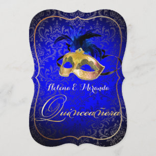 PixDezines Masquerade/Blue/DIYcolor! Einladung