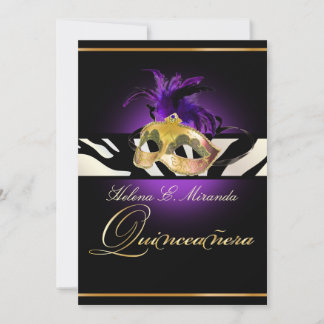 PixDezines Masquerade/lila/Zebra/DIY Farbe!! Einladung