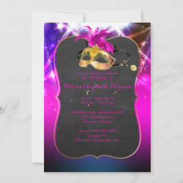 PixDezines Masquerade/Quince/Laser Leuchten Einladung