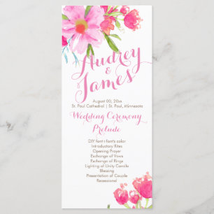 PixDezines May Blume/Watercolor Hochzeitsprogramm Programm