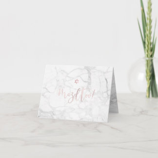 PixDezines Mazel Tov, Marble+ Blush Pink Script Karte
