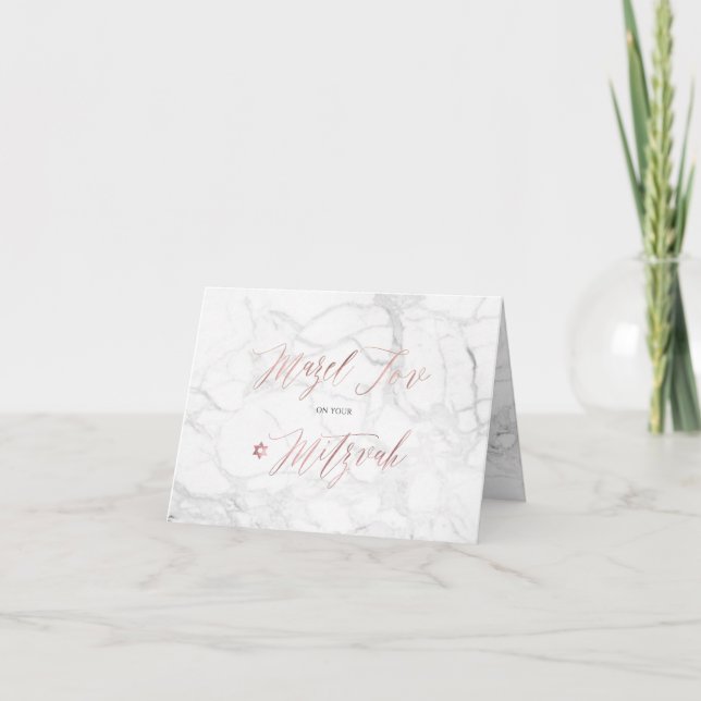 PixDezines Mazel Tov, Marble + Falsch Rose Gold Karte (Vorderseite)