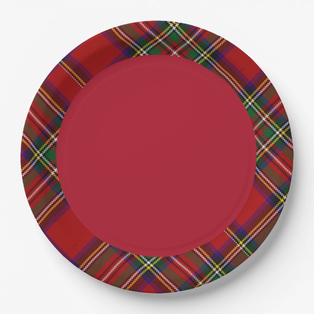 PixDezines McLean Scottish Tartan Paper Plate Pappteller (Vorderseite)