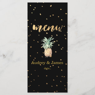 PixDezines-Menü/Ananas/Gold-Speck/DIY-Buchse Menükarte