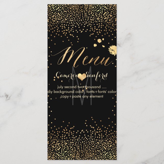 PixDezines Menü Champagnerblasen/Rackkarten Menükarte (Vorderseite)