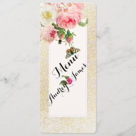 PixDezines Menu Imitate Gold Speck/Rose Menükarte