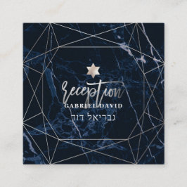 PixDezines Midnight Blue Marble Mitzvah Empfang Begleitkarte