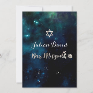 PixDezines Midnight Sky Bar Mitzvah ✡ Einladung