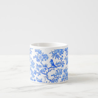PixDezines Ming Blau Chinoiserie, Vogel-Pfingstros Espressotasse