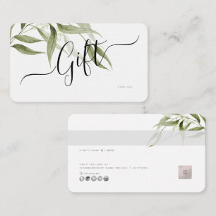 PixDezines Minimalist Eukalyptus E-Geschenkkarte Visitenkarte