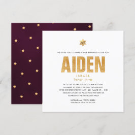 PixDezines Minimalistische DIY-IMITAT GOLD Mitzvah Einladung