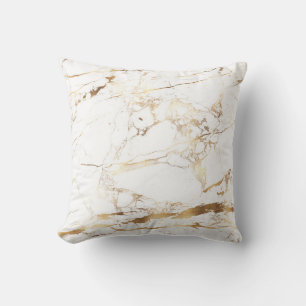 PixDezines Mitternachtsblauer Marmor + Faux Gold Kissen